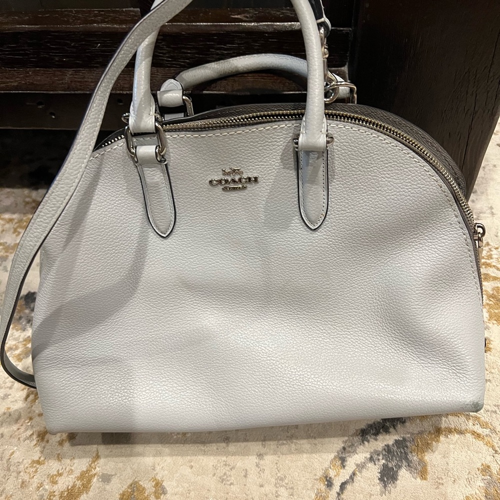 Coach Gray Leather Satchel with Classic Design